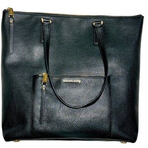 MICHAEL KORS ARIANA LARGE pebbled leather tote in black beautiful sophisticated